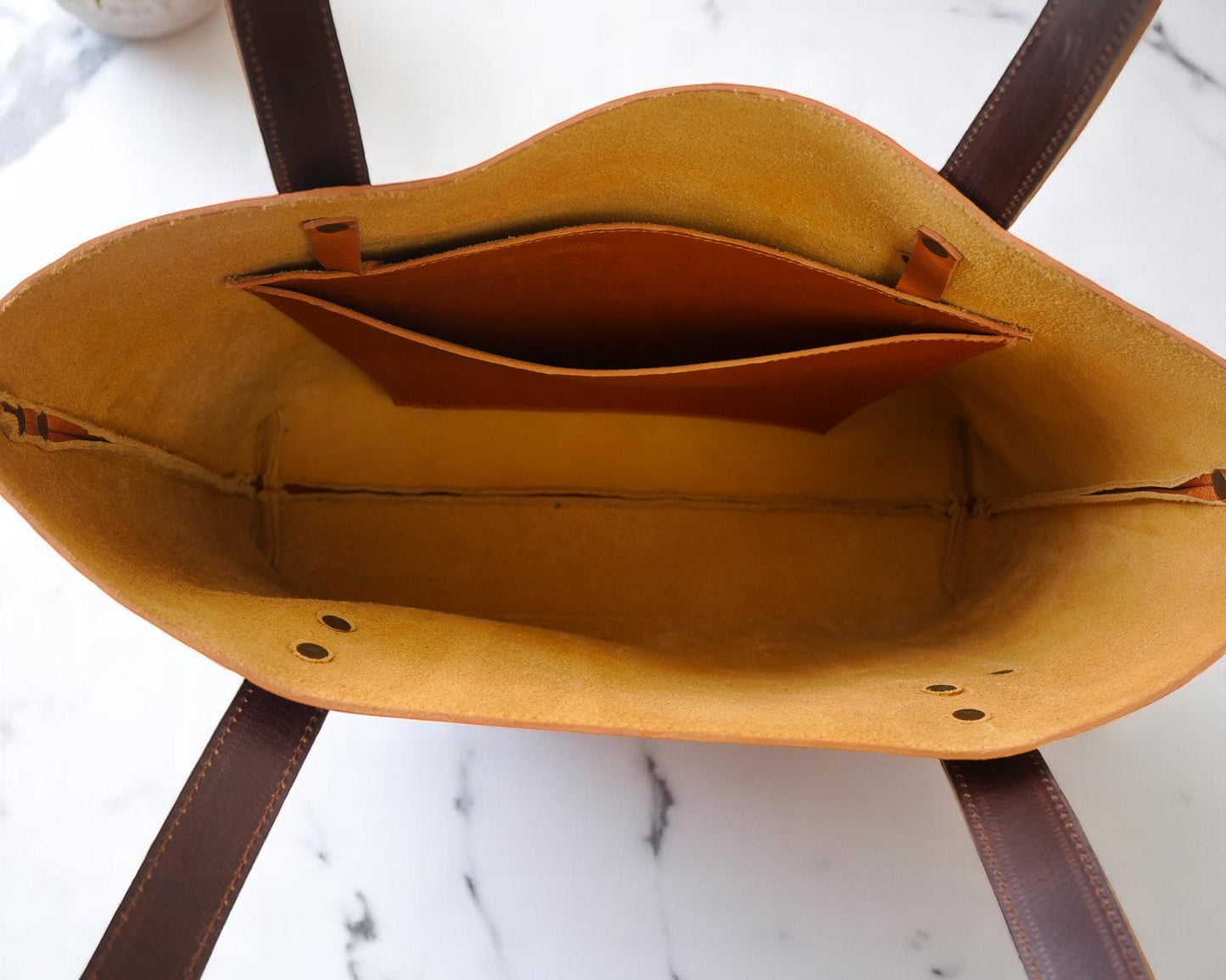Full Grain Buffalo Leather Tote Bag: Large Laptop Work Bag