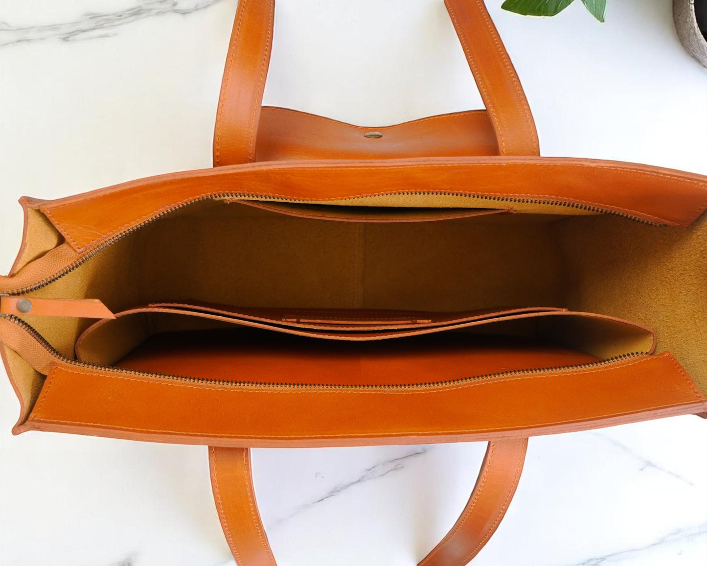 Full Grain Leather Laptop Tote: 16-Inch Buffalo Leather Briefcase