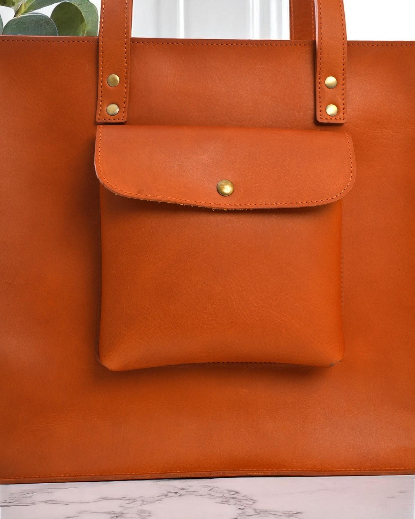 Full Grain Leather Laptop Tote: 16-Inch Buffalo Leather Briefcase