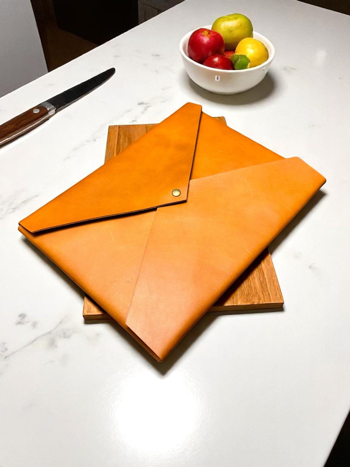 Handmade Crazy Horse Leather MacBook Sleeve: Portfolio Laptop Bag