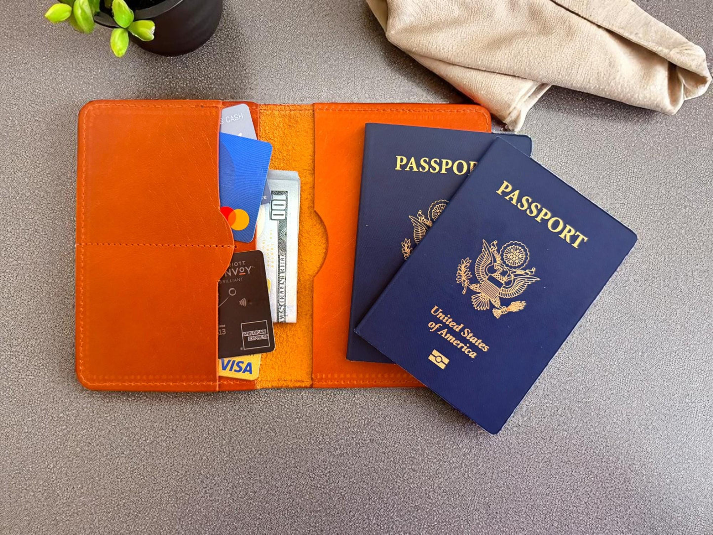 Full-Grain Leather Passport Cover: Travel Wallet & Card Holder