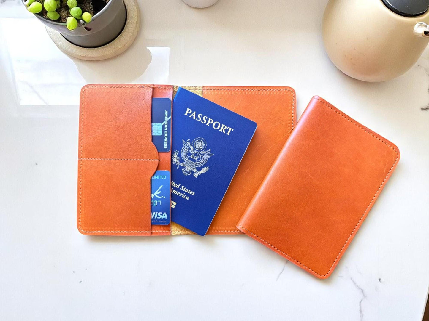 Full-Grain Leather Passport Cover: Travel Wallet & Card Holder