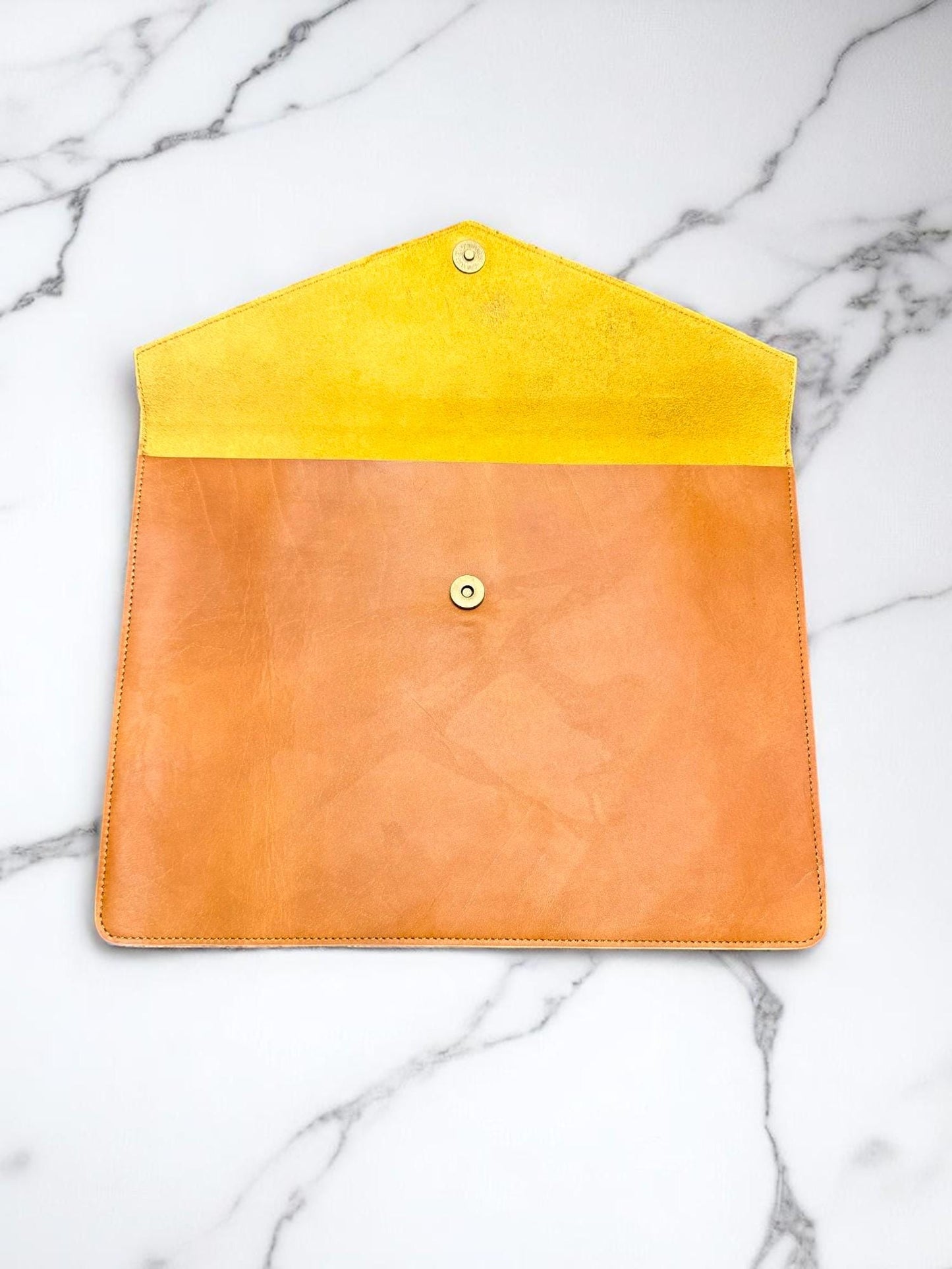 Handmade Leather MacBook Sleeve: Buffalo Crazy Horse Leather, Magnetic Closure