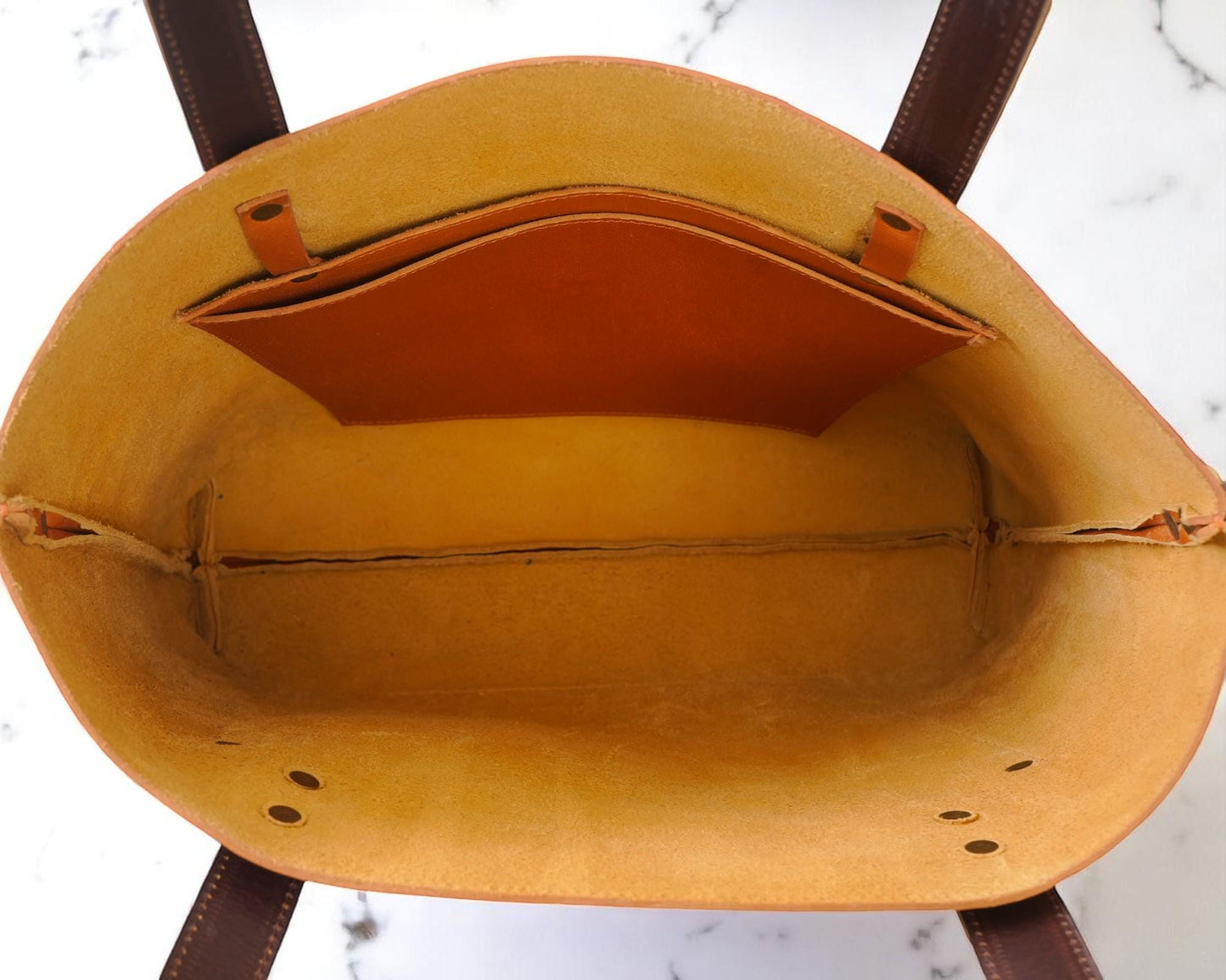 Full Grain Buffalo Leather Tote Bag: Large Laptop Work Bag