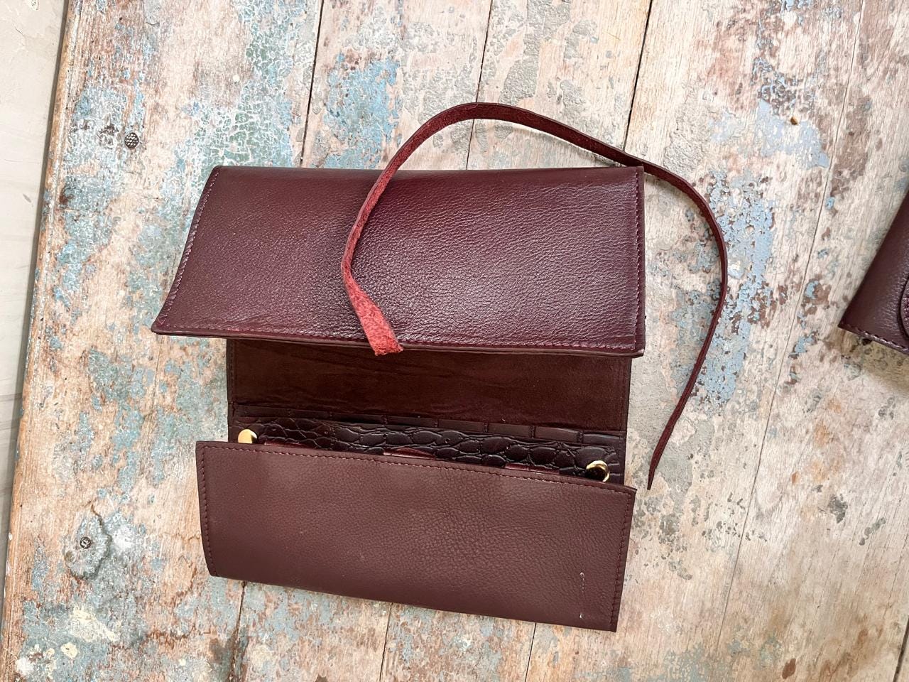 Personalized Leather Travel Jewelry Roll: Engraved Jewelry Storage Case