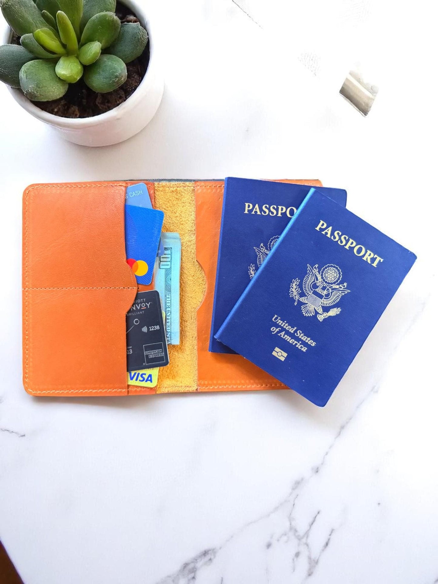 Full-Grain Leather Passport Cover: Travel Wallet & Card Holder
