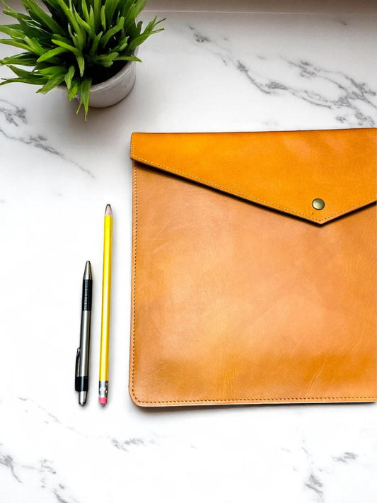 Handmade Crazy Horse Leather MacBook Sleeve: 13-16 inch Laptop Bag
