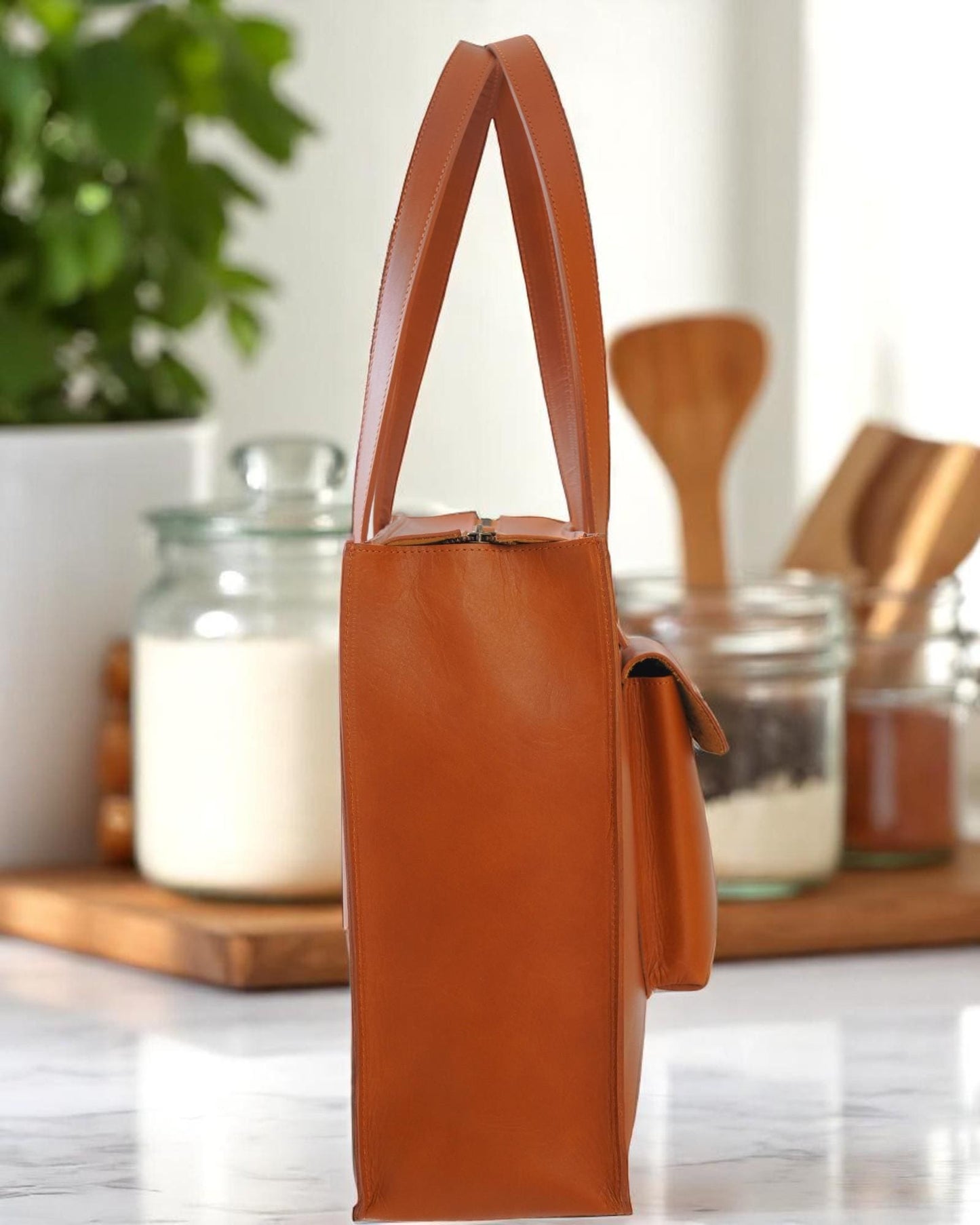 Full Grain Leather Laptop Tote: 16-Inch Buffalo Leather Briefcase