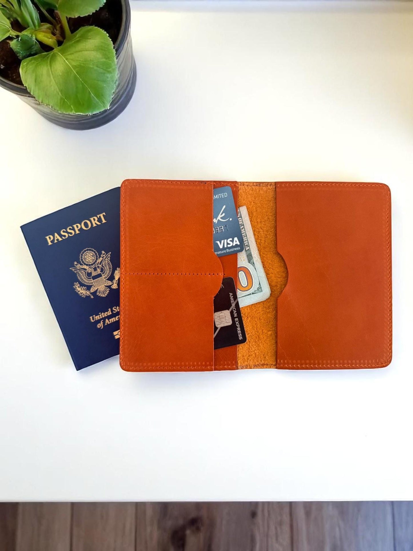 Full-Grain Leather Passport Cover: Travel Wallet & Card Holder