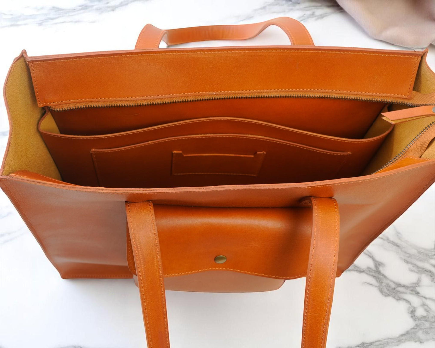 Full Grain Leather Laptop Tote: 16-Inch Buffalo Leather Briefcase
