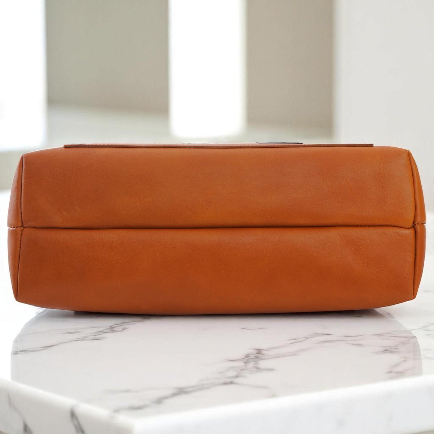 Full Grain Buffalo Leather Tote Bag: Large Everyday Laptop Work Bag